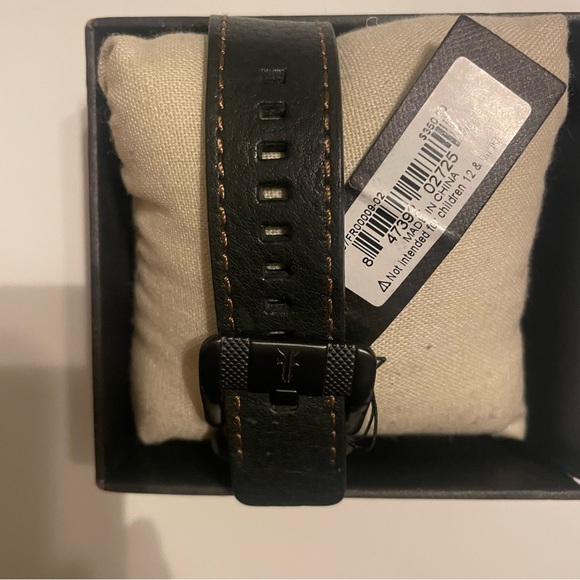FRYE Men's GRAHAM Stainless Steel Japanese Quartz Leather Strap, Black/Brown - Picture 3 of 9